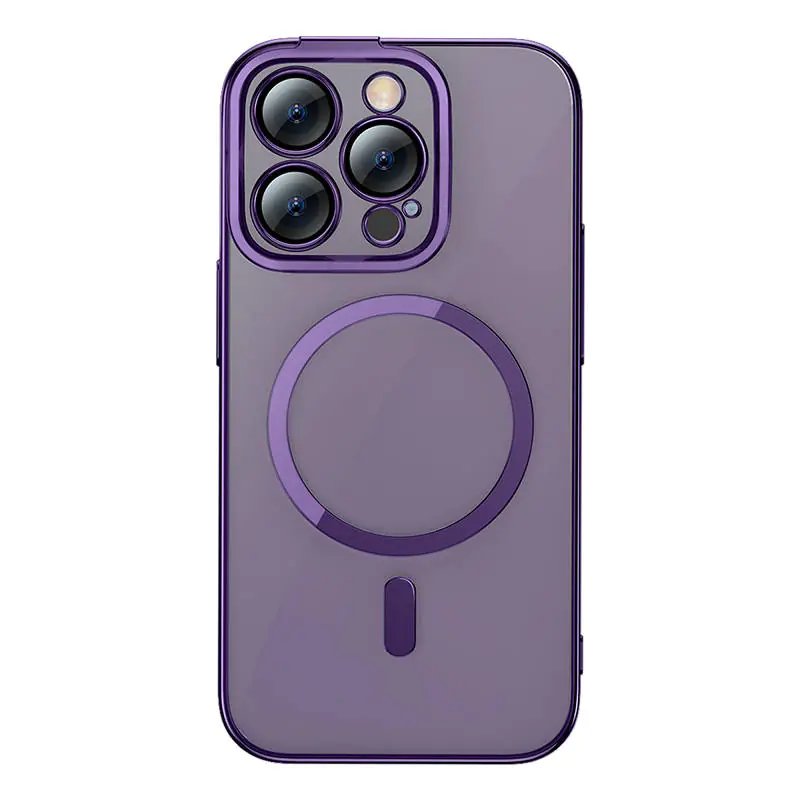 ⁨Etui Baseus Glitter Magnetic do iPhone 14 Pro (fioletowe) +szkło hartowane +zestaw czyszczący⁩ w sklepie Wasserman.eu