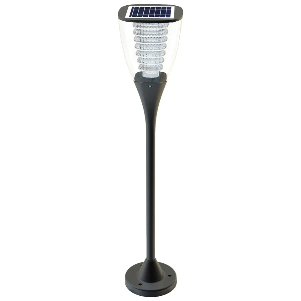 ⁨POWERNEED SOLARNA LAMPA OGRODOWA PEARL 100LM, CIEPŁY BIAŁY LEDX7, PANEL SOLARNY 1.6W CZUJNIK ZMIERZCHU, 80CM, CZARNA, ESL-25H⁩ w sklepie Wasserman.eu