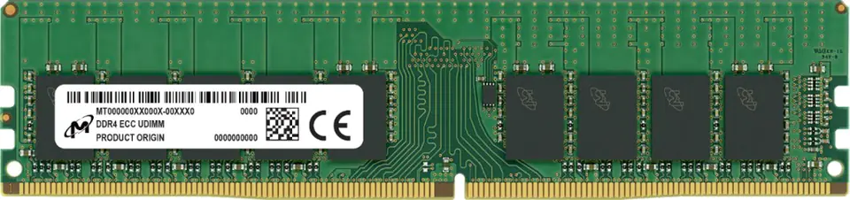 ⁨Micron ECC UDIMM DDR4 16GB 1Rx8 3200MHz PC4-25600 MTA9ASF2G72AZ-3G2R⁩ w sklepie Wasserman.eu