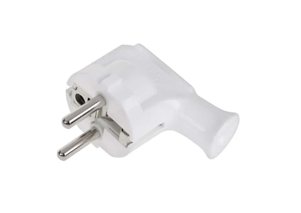 ⁨URZ3004 Angle plug with grounding unischuko white WT-35⁩ at Wasserman.eu