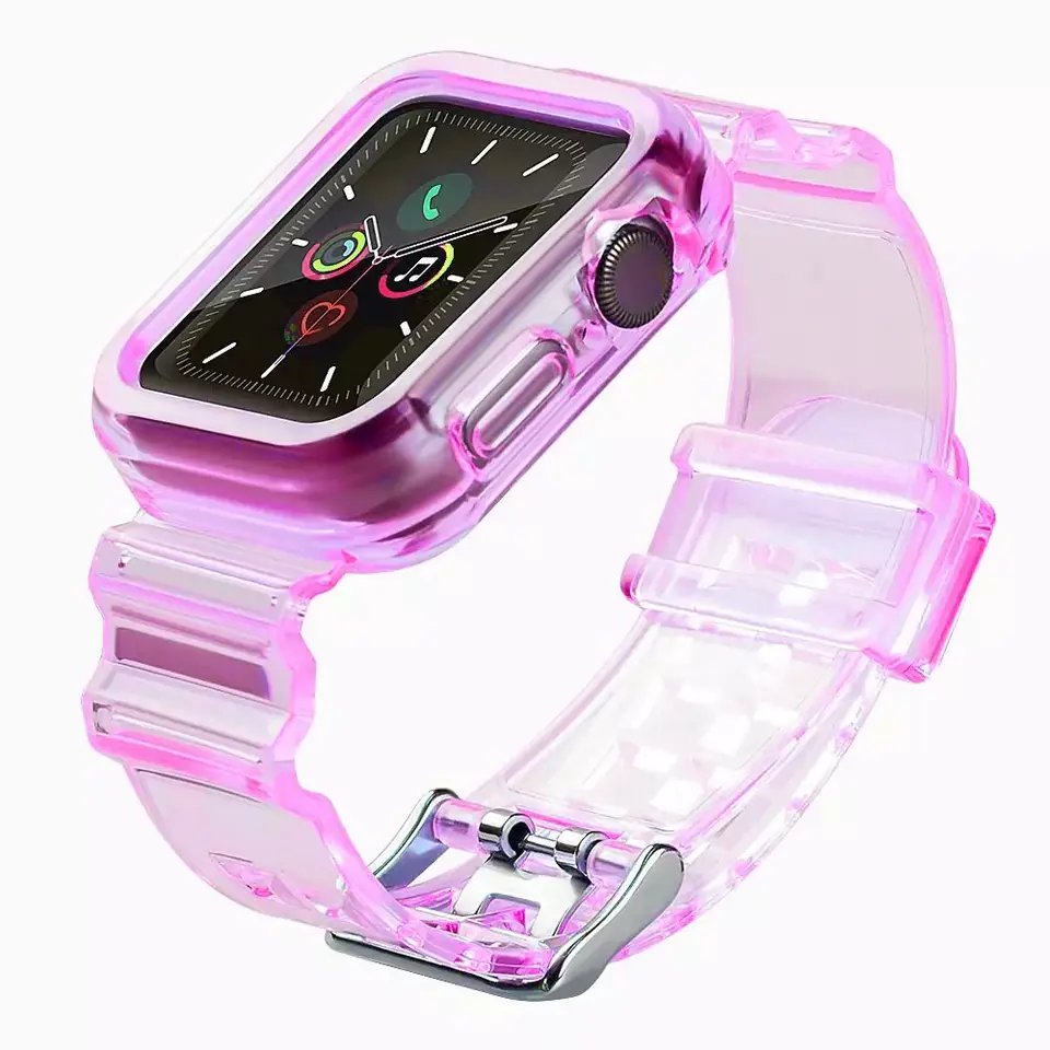 ⁨Opaska Strap Light Set silikonowy pasek bransoleta bransoletka etui do zegarka do Apple Watch 2/3/4/5/6/SE 42/44 Czerwony⁩ w sklepie Wasserman.eu