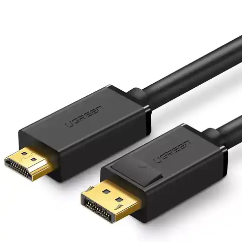⁨Jednokierunkowy kabel UGREEN z DisplayPort na HDMI 4K 30 Hz 32 AWG  2 m czarny (DP101 10202)⁩ w sklepie Wasserman.eu