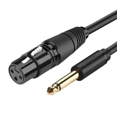 ⁨Ugreen kabel audio przewód mikrofonowy do mikrofonu XLR (żeński) - 6,35 mm jack (męski) 3 m (AV131)⁩ w sklepie Wasserman.eu