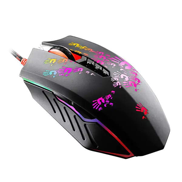 ⁨A4Tech BLOODY A60A Mouse, 6200DPI, optical, 8 kl., wired USB, color, gaming, RGB backlight⁩ at Wasserman.eu