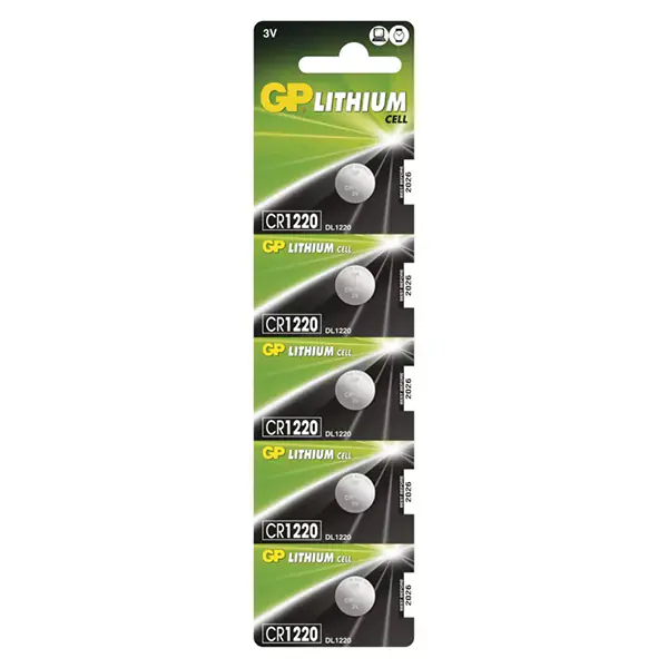 ⁨BUTTON BATTERY GP CR1220 - 5pcs BLISTER⁩ at Wasserman.eu