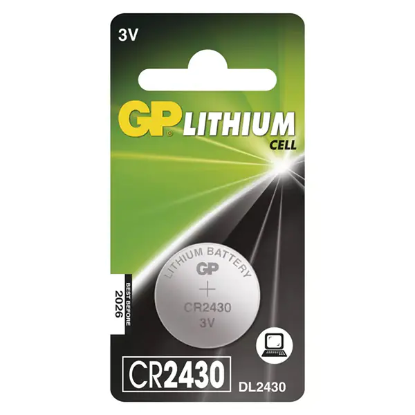 ⁨Bateria litowa, CR2430, CR2430, 3V, GP, blistr, 1-pack⁩ w sklepie Wasserman.eu