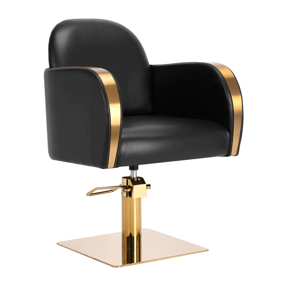 ⁨Gabbiano hairdresser's chair Malaga gold black⁩ at Wasserman.eu