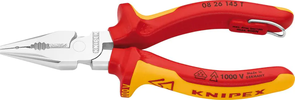 ⁨Szczypce uniwersalne VDE, 145mm, spiczaste, TT, 08 26 145 T, KNIPEX⁩ w sklepie Wasserman.eu