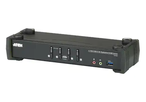 ⁨ATEN 4-Port USB 3.1 Gen 1 4K DisplayPort 1.2 KVMP™ Switch with Audio (KVM cables included)⁩ at Wasserman.eu