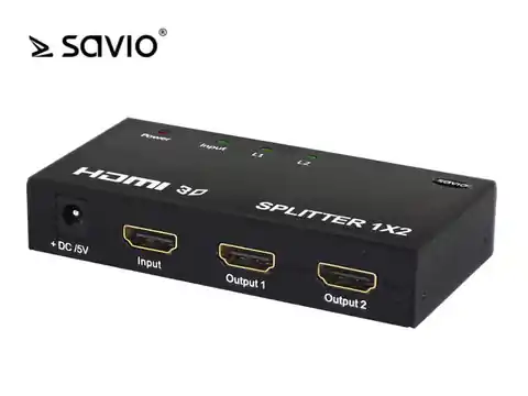 ⁨SAVIO CL-42 HDMI Splitter for 2 receivers, Full HD, amplifier function, box⁩ at Wasserman.eu