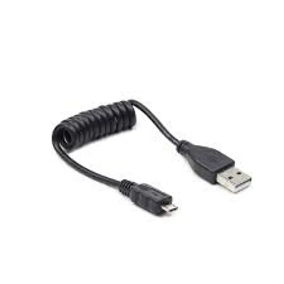 ⁨Kabel USB AM-Micro Spirala 20-60cm⁩ w sklepie Wasserman.eu