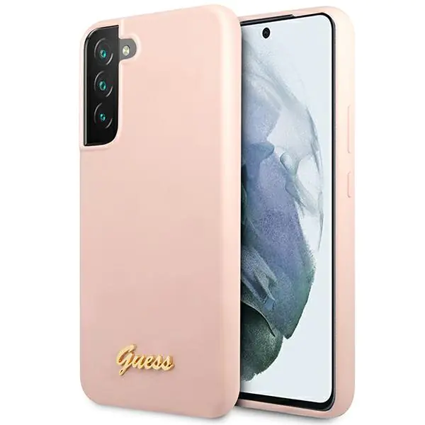 ⁨Guess GUHCS23MLSLMGPP S23+ S916 różowy/pink hardcase Silicone Script Metal Logo⁩ w sklepie Wasserman.eu