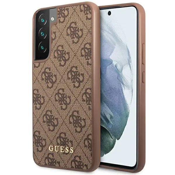 ⁨Guess GUHCS23SG4GFBR S23 S911 brązowy/brown hard case 4G Metal Gold Logo⁩ w sklepie Wasserman.eu