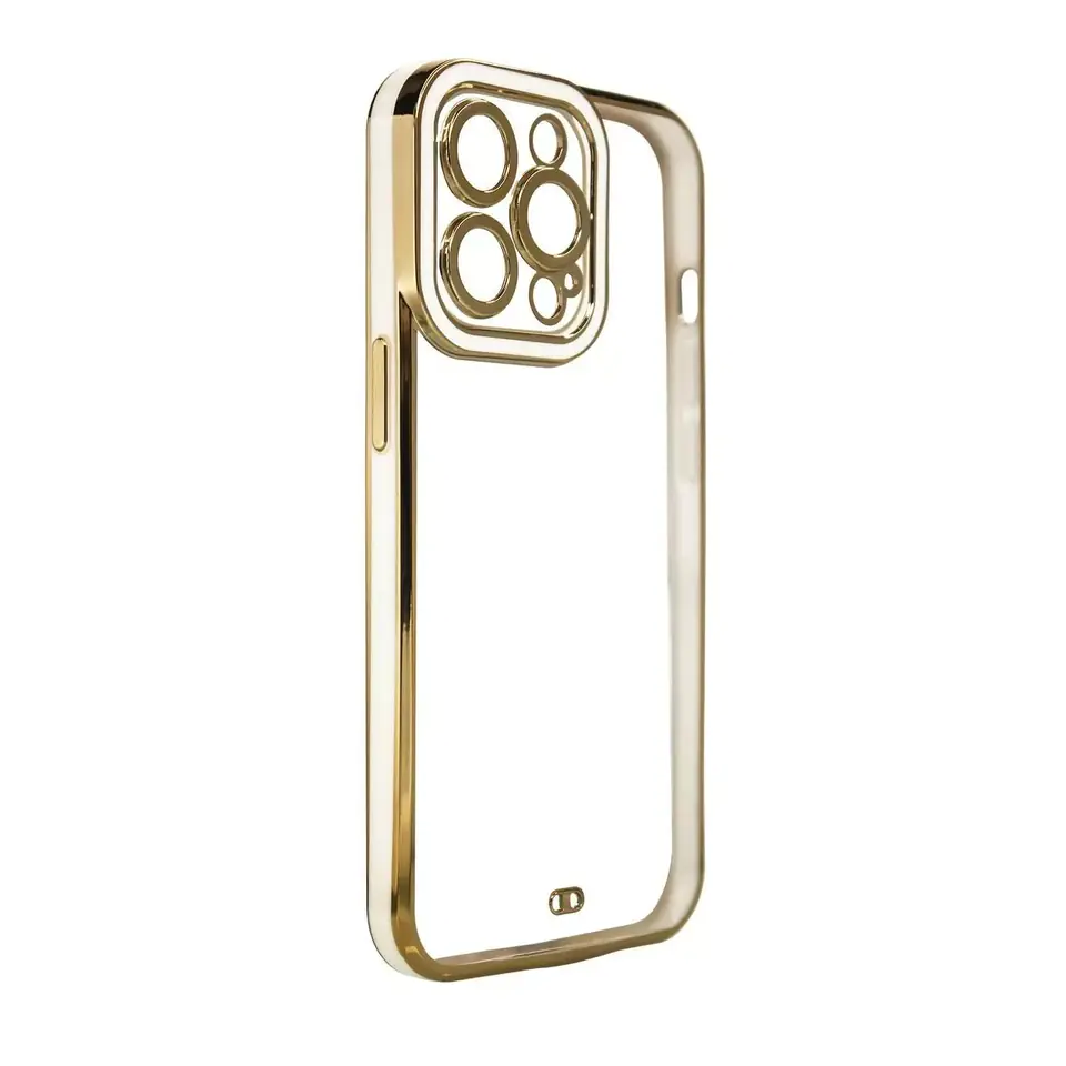 ⁨Fashion Case Case for Samsung Galaxy A12 5G Gel Case with Gold Frame White⁩ at Wasserman.eu