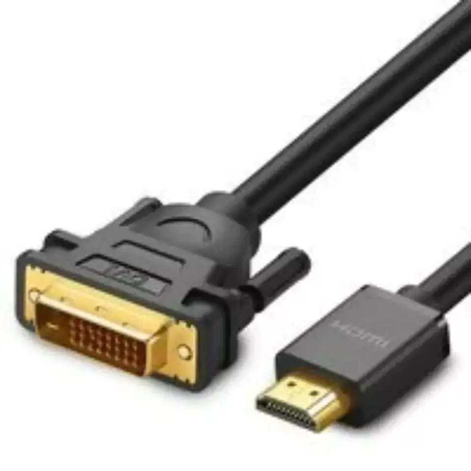 ⁨Ugreen kabel przewód przejściówka adapter DVI 24+1 pin (męski) - HDMI (męski) FHD 60 Hz 1,5 m czarny (HD106 11150)⁩ w sklepie Wasserman.eu