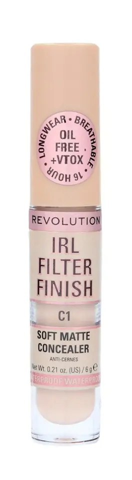 ⁨Makeup Revolution IRL Filter Finish Korektor w płynie C1 6g⁩ w sklepie Wasserman.eu