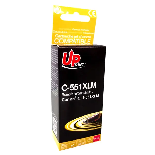 ⁨UPrint kompatybilny ink / tusz z CLI551M XL, C-551XLM, magenta, 695s, 11ml, high capacity⁩ w sklepie Wasserman.eu