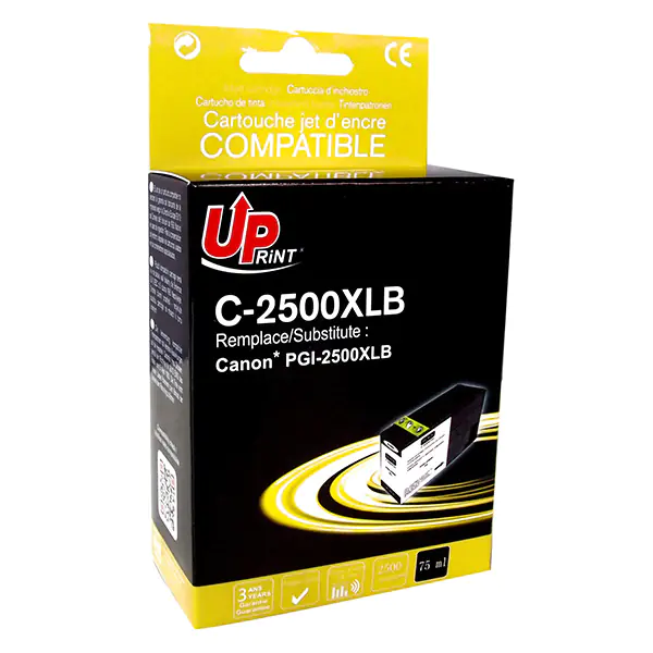 ⁨UPrint kompatybilny ink / tusz z PGI 2500XL, C-2500XLB, black, 2500s, 75ml⁩ w sklepie Wasserman.eu