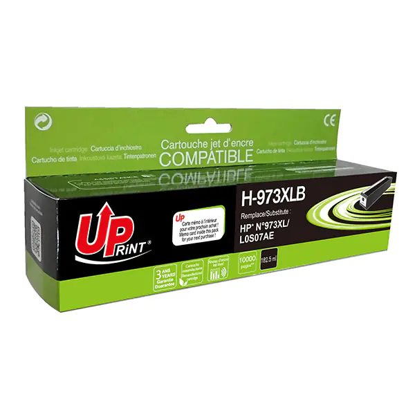 ⁨UPrint kompatybilny ink / tusz z L0S07AE, H-973XLB, black, 10000s, 182,5ml⁩ w sklepie Wasserman.eu