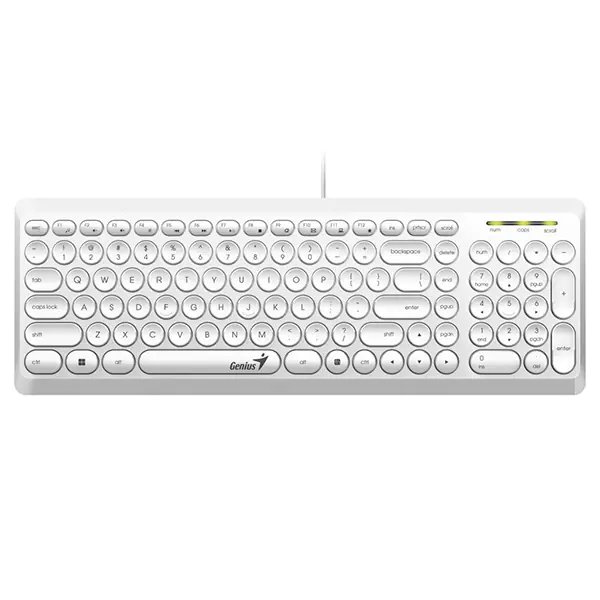 ⁨Genius Slimstar Q200, keyboard CZ/SK, classic, quiet type wired (USB), white, no⁩ at Wasserman.eu