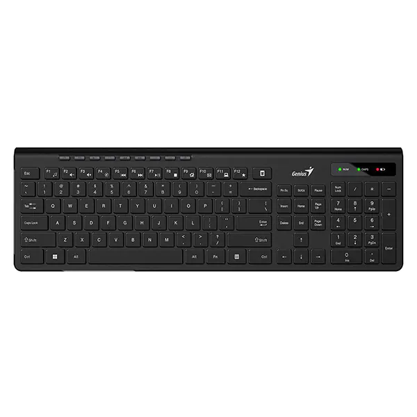 ⁨Genius Slimstar 7230, keyboard AA, B/SK, multimedia, slim wireless type, black⁩ at Wasserman.eu