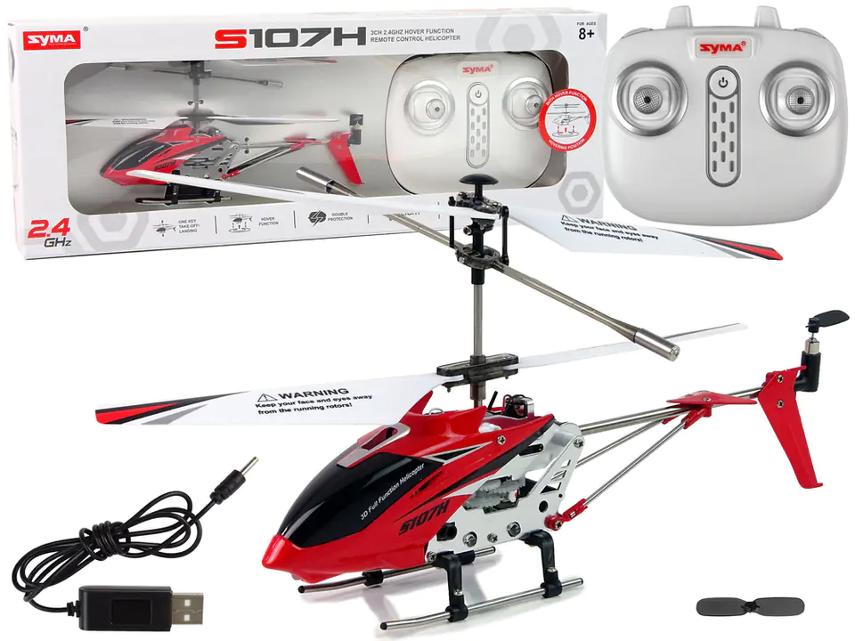 ⁨Helikopter SYMA S107H Zdalnie Sterowany 2,4G Czerwony⁩ w sklepie Wasserman.eu