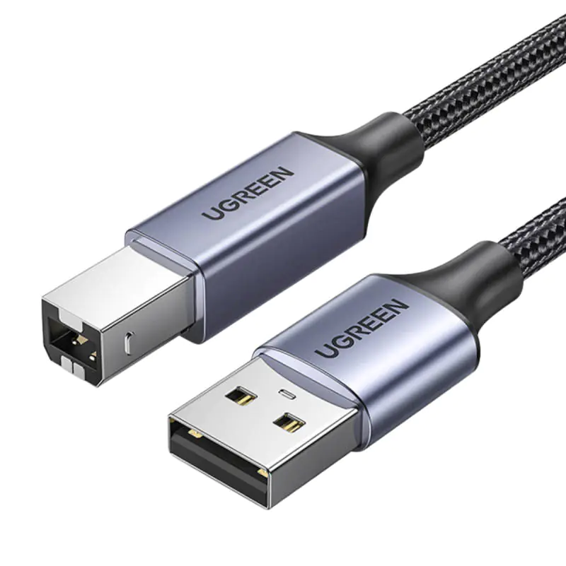 ⁨Kabel USB 2.0 A do B UGREEN , 5m (czarny)⁩ w sklepie Wasserman.eu