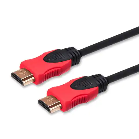 ⁨Kabel SAVIO GCL-04 (HDMI M - HDMI M; 3m; kolor czarno-czerwony)⁩ w sklepie Wasserman.eu