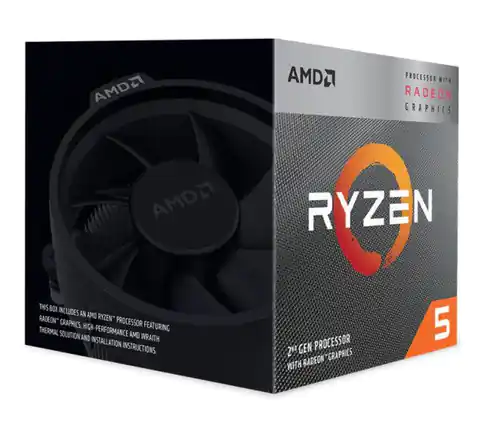 ⁨Procesor AMD Ryzen 5 3400G YD3400C5FHBOX (3700 MHz (min); 4200 MHz (max); AM4; BOX) (WYPRZEDAŻ)⁩ w sklepie Wasserman.eu