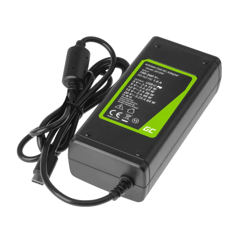 ⁨Green Cell AD134P USB-C charger AC adapter 65W for notebook tablet smartphone⁩ at Wasserman.eu