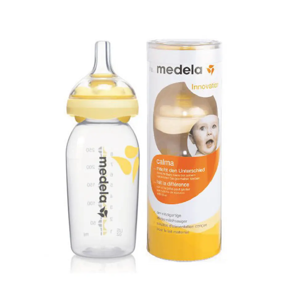 Medela Calma z butelką-250 ml Wyjątkowy smoczek razem z butelką do karmienia dzieci w sklepie Wasserman.eu