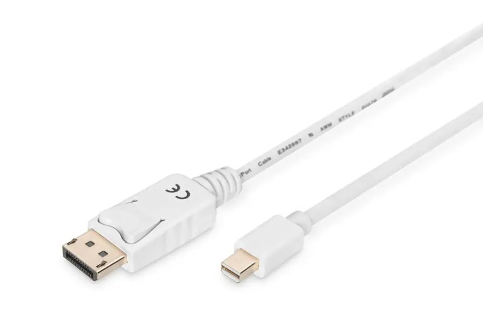 ⁨Kabel połączeniowy Displayport 4K 60Hz UHD Typ miniDP/DP M/M biały 2m⁩ w sklepie Wasserman.eu