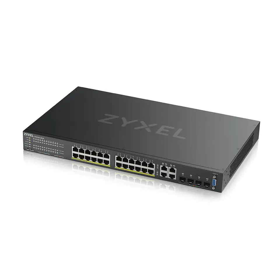 ⁨Zyxel GS2220-28HP-EU0101F network switch Managed L2 Gigabit Ethernet (10/100/1000) Power over Ethernet (PoE) Black⁩ at Wasserman.eu