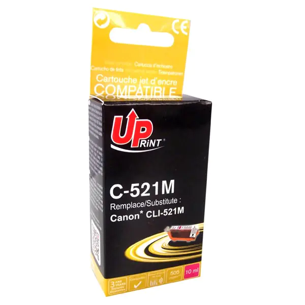⁨UPrint kompatybilny ink / tusz z CLI521M, C-521M, magenta, 450s, 10ml, z chipem⁩ w sklepie Wasserman.eu