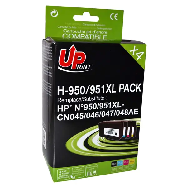 ⁨UPrint kompatybilny ink / tusz z CN045AE, HP 950XL/951XL, H-950/951XL, 1xblack/1xcyan/1xmagenta/1xyellow, 2500+3x1500s, 80+3x25ml⁩ w sklepie Wasserman.eu