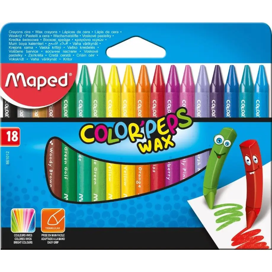 ⁨Kredki COLORPEPS świecowe 18 kolorów 861012 MAPED⁩ w sklepie Wasserman.eu