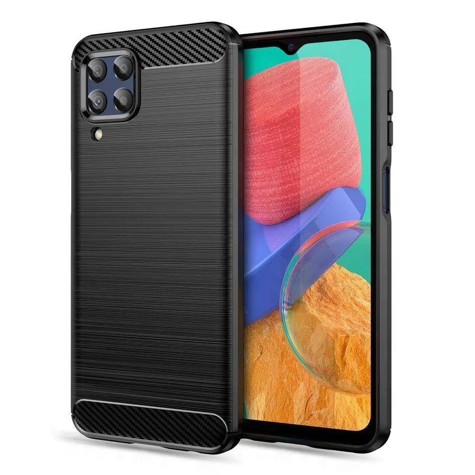 ⁨Etui SAMSUNG GALAXY M33 5G Tech-Protect TPU Carbon czarne⁩ w sklepie Wasserman.eu