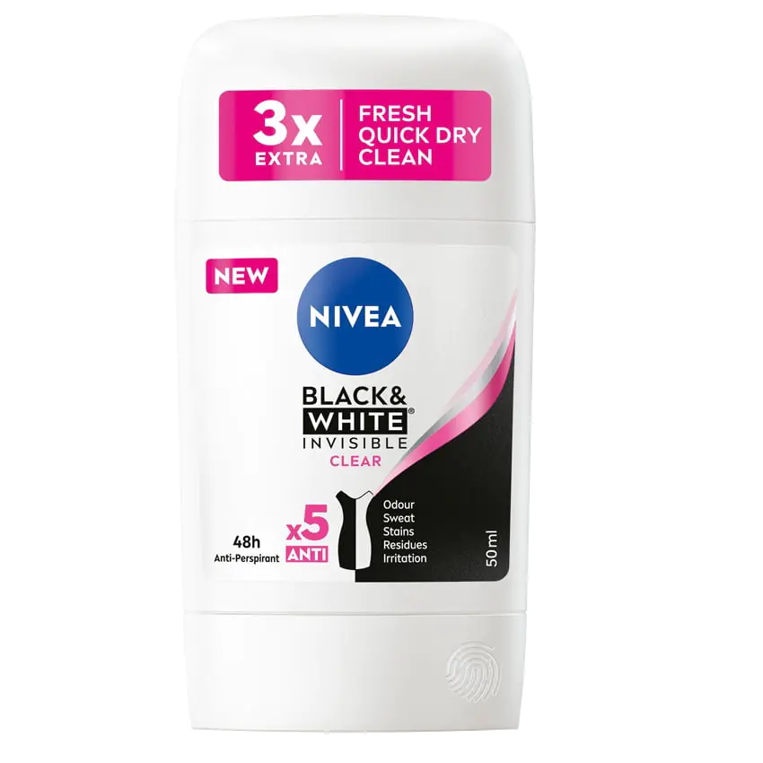 ⁨Nivea BlackWhite Invisible Clear antyperspirant w sztyfcie 50ml⁩ w sklepie Wasserman.eu