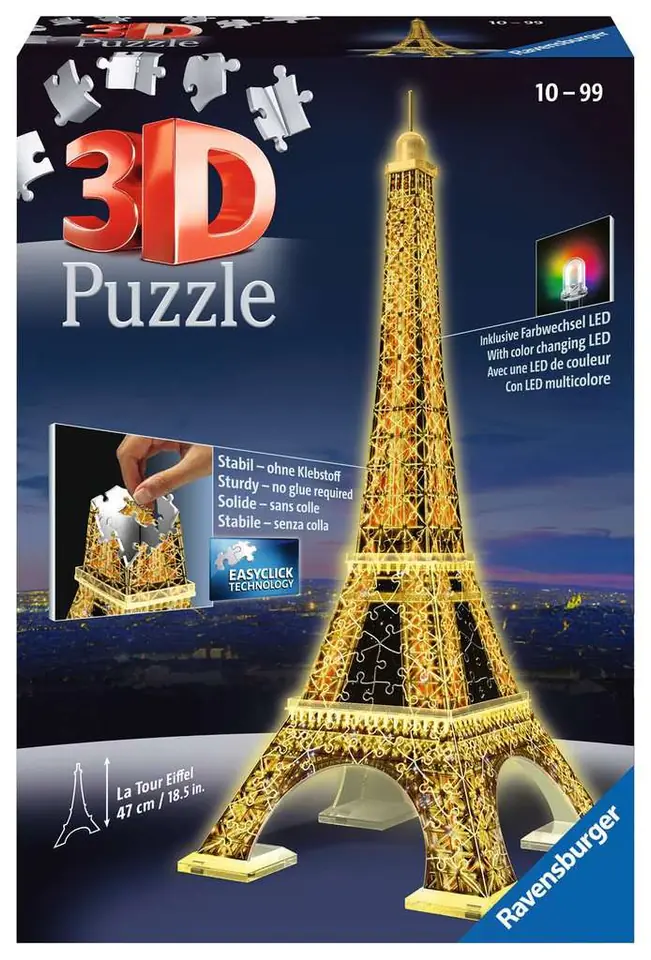 ⁨Puzzle 216 elementów 3D Wieża Eiffla Nocą⁩ w sklepie Wasserman.eu