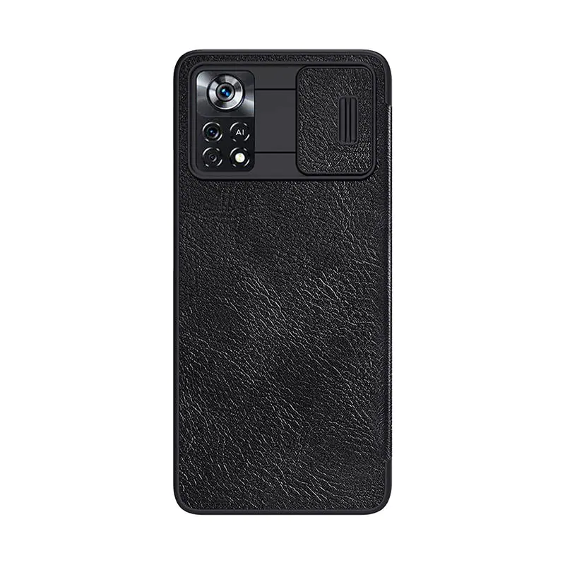 ⁨Etui Nillkin Qin Leather Pro do Xiaomi Poco X4 Pro 5G (czarne)⁩ w sklepie Wasserman.eu