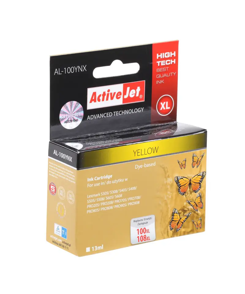 ACJ-AL-100Y Tusz ActiveJet do Lexmark 100/108XL żółty AL-100YN (AL-100Y) w sklepie Wasserman.eu