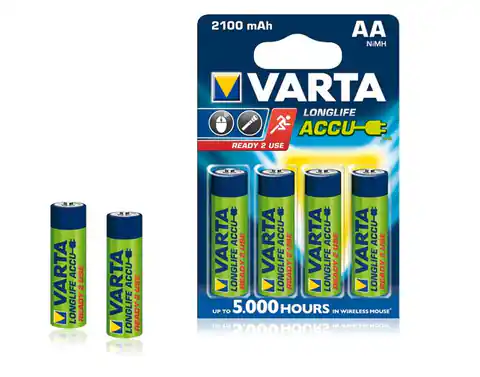 ⁨BAT0253 Rechargeable battery Varta AA 2100mAh (4 pieces/blister)⁩ at Wasserman.eu