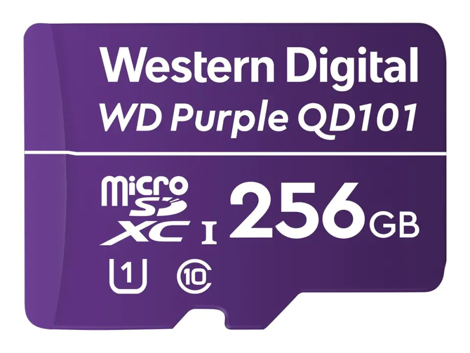 ⁨Karta pamięci WD Purple microSDXC WDD0256G1P0C (256GB; Class 10, Class U1)⁩ w sklepie Wasserman.eu
