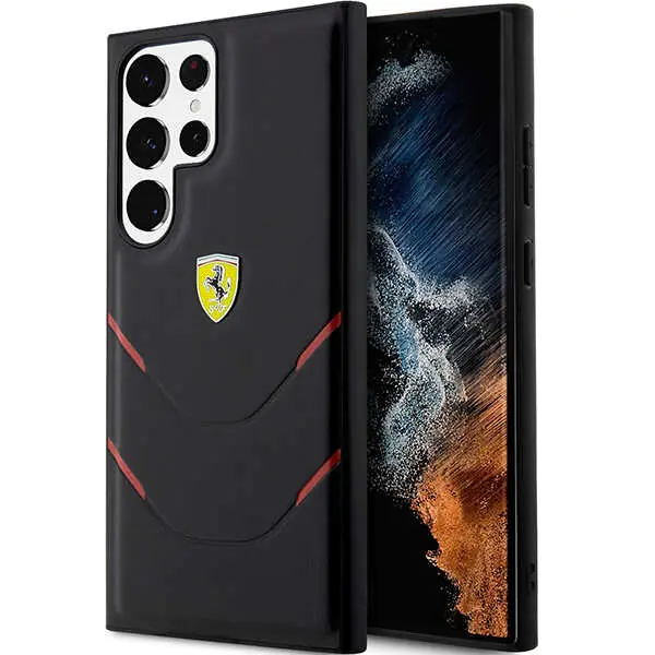 ⁨Ferrari FEHCS23LPBAK S23 Ultra S918 czarny/black hardcase Hot Stamp Lines⁩ w sklepie Wasserman.eu