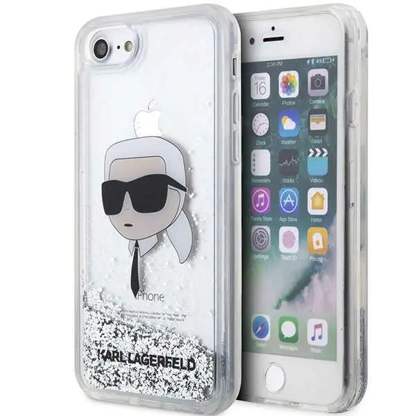 ⁨Karl Lagerfeld KLHCI8LNKHCH iPhone 7/8/ SE 2020/2022 srebrny/silver hardcase Glitter Karl Head⁩ w sklepie Wasserman.eu