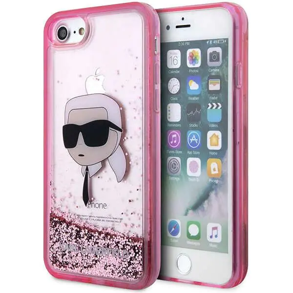 ⁨Karl Lagerfeld KLHCI8LNKHCP iPhone 7/8/ SE 2020/2022 różowy/pink hardcase Glitter Karl Head⁩ w sklepie Wasserman.eu