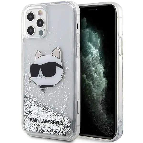 ⁨Karl Lagerfeld KLHCP12MLNCHCS iPhone 12/ 12 Pro 6,1" srebrny/silver hardcase Glitter Choupette Head⁩ w sklepie Wasserman.eu