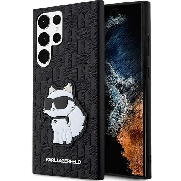 ⁨Karl Lagerfeld KLHCS23LSAKLHCPK S23 Ultra S918 hardcase czarny/black Saffiano Monogram Choupette⁩ w sklepie Wasserman.eu