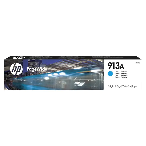 ⁨HP oryginalny ink / tusz F6T77AE, HP 913A, cyan, 3000s, 37ml, high capacity⁩ w sklepie Wasserman.eu
