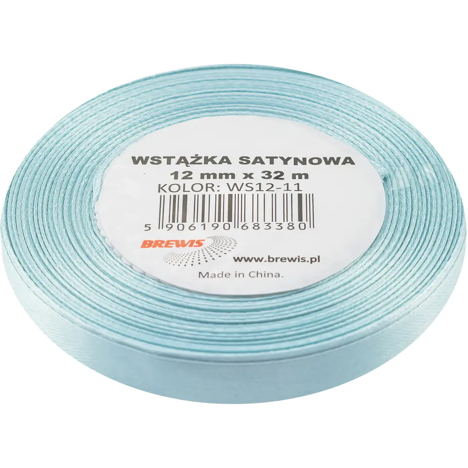 ⁨Wstążka satynowa 12mm/32m błękitna BREWIS⁩ w sklepie Wasserman.eu